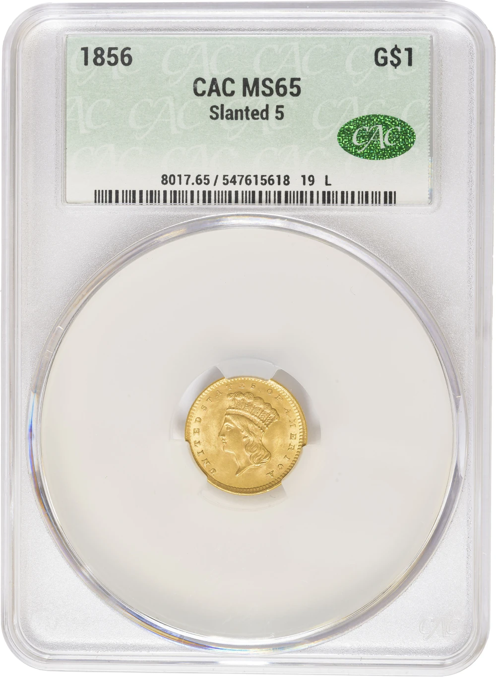 CACG MS-65 1856 Gold $1