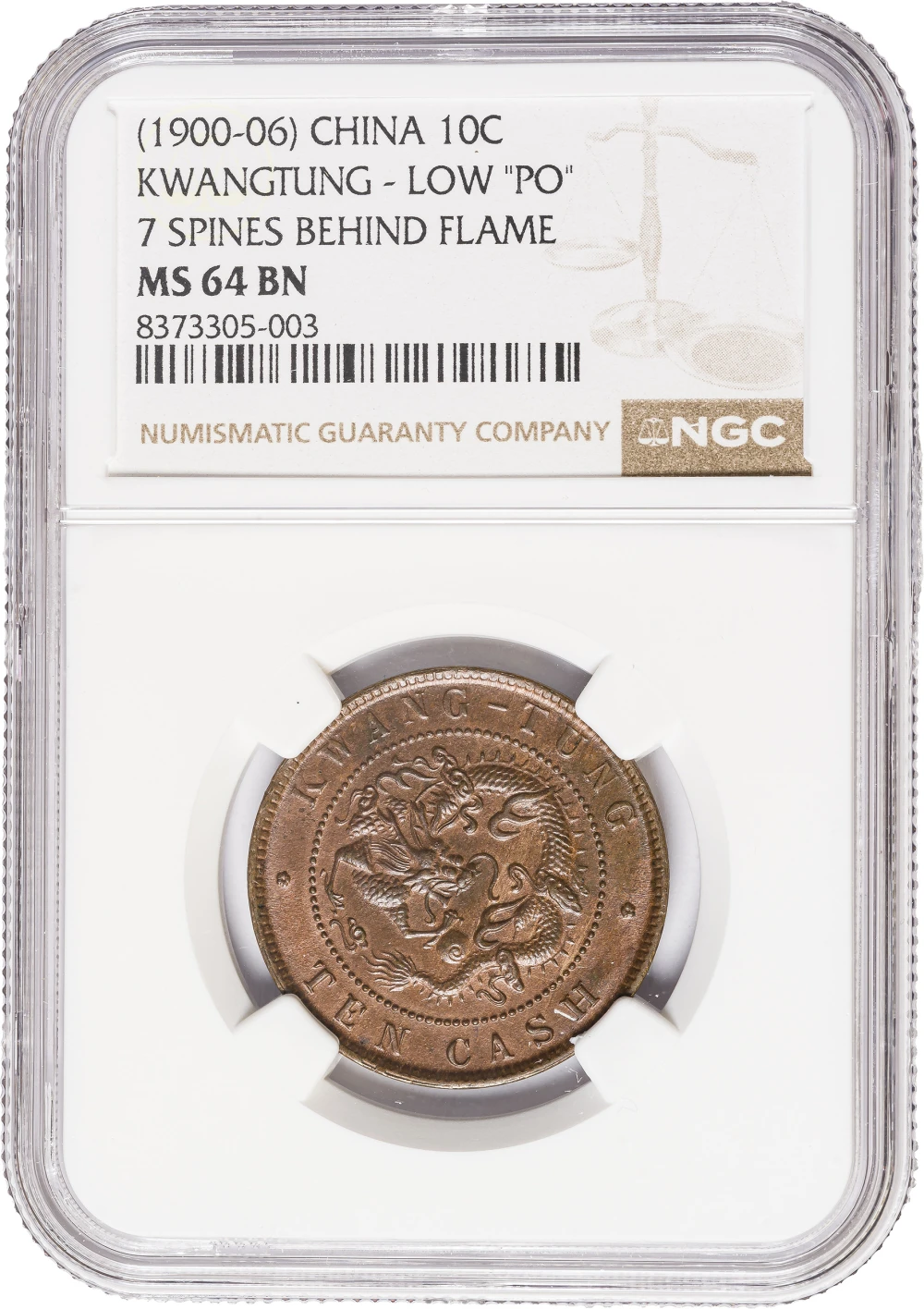 China. NGC MS-64 BN (1900-06) 10 Cash
