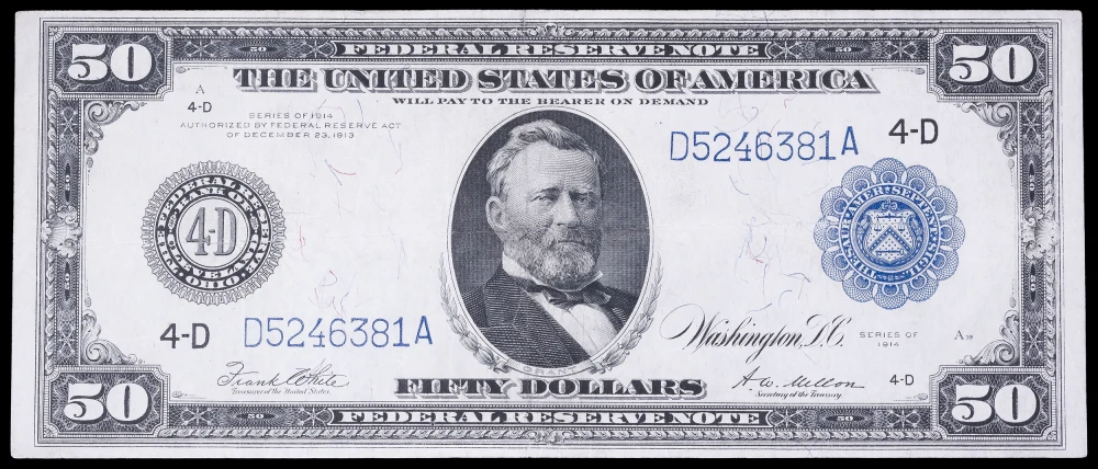 EF 1914 $50 FRN.