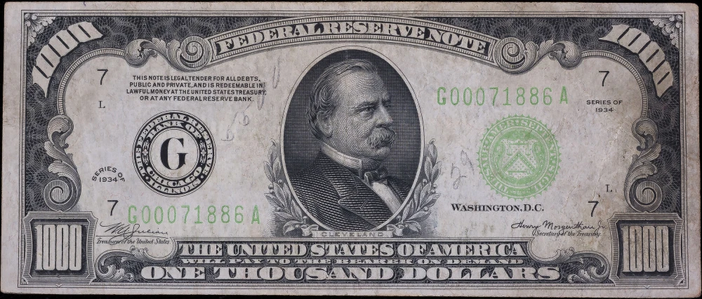 VF 1934 $1000 FRN
