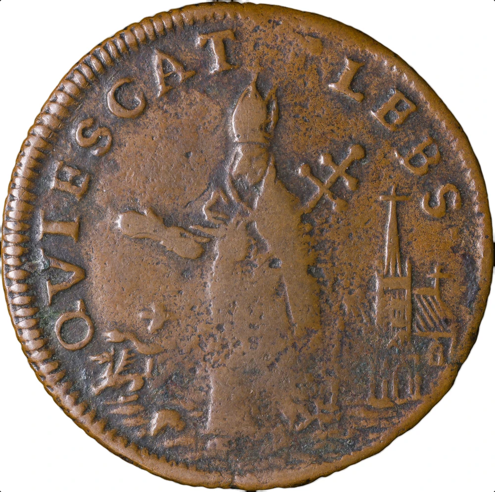 VF-EF-35 1600's St. Patrick Farthing