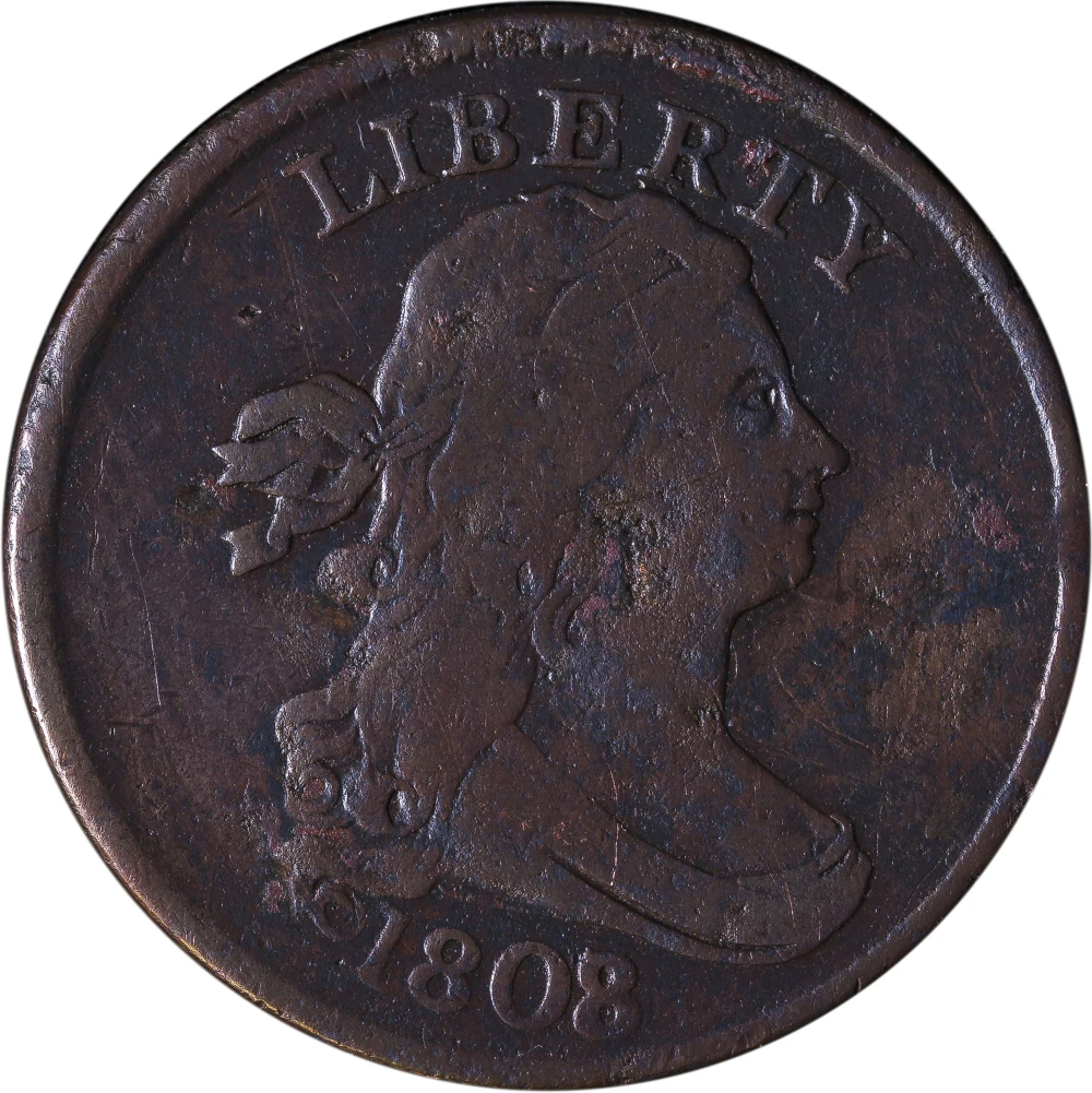 F-VF Details 1808/7 Half Cent