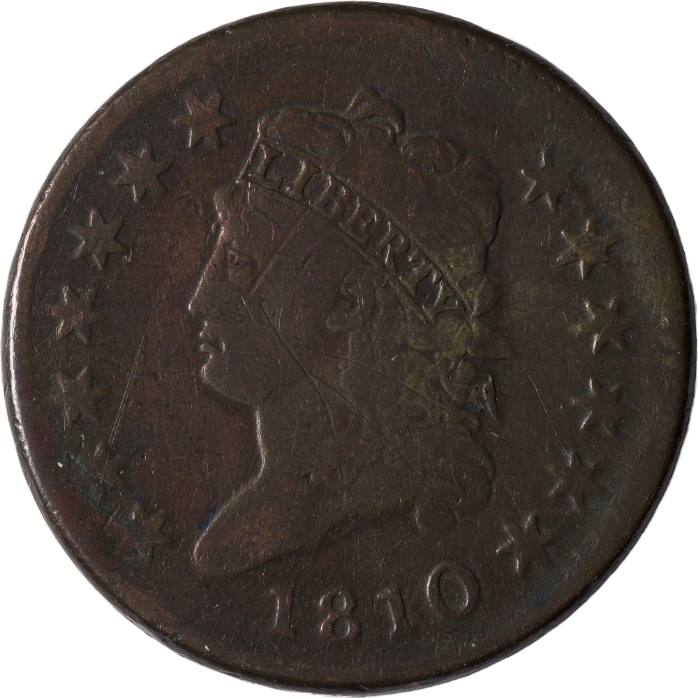 F-VF Details 1810 Large Cent