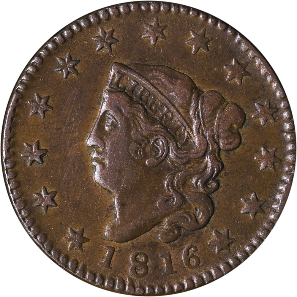 EF Details 1816 Large Cent