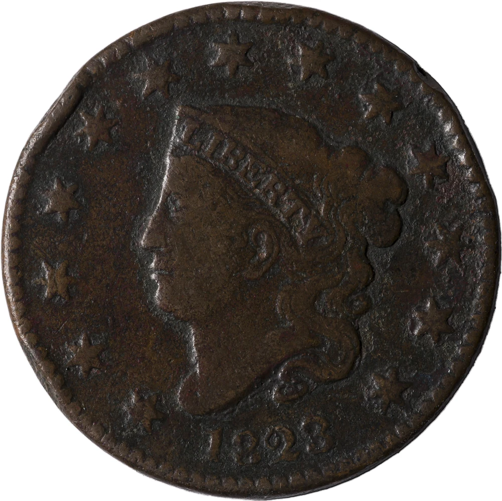 VF Details 1823 Large Cent