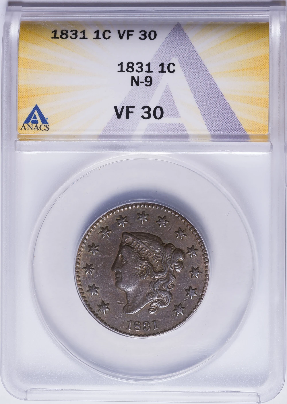 ANACS VF-30 1831 Large Cent