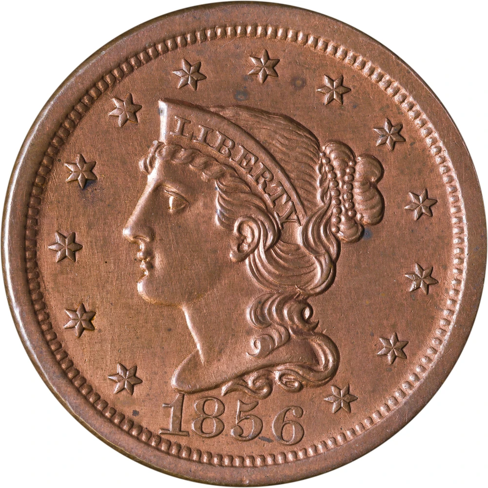 UNC Details 1856 Large Cent