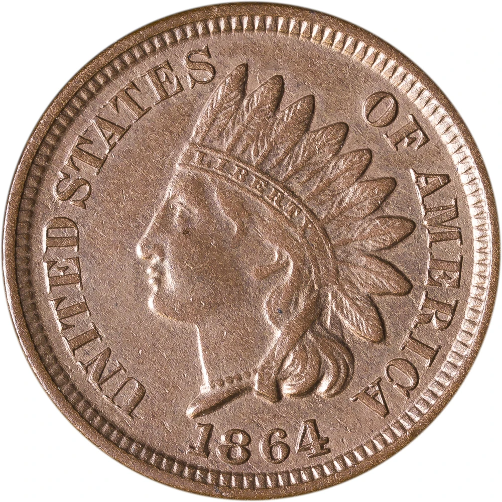 UNC Details 1864 BR Indian Cent