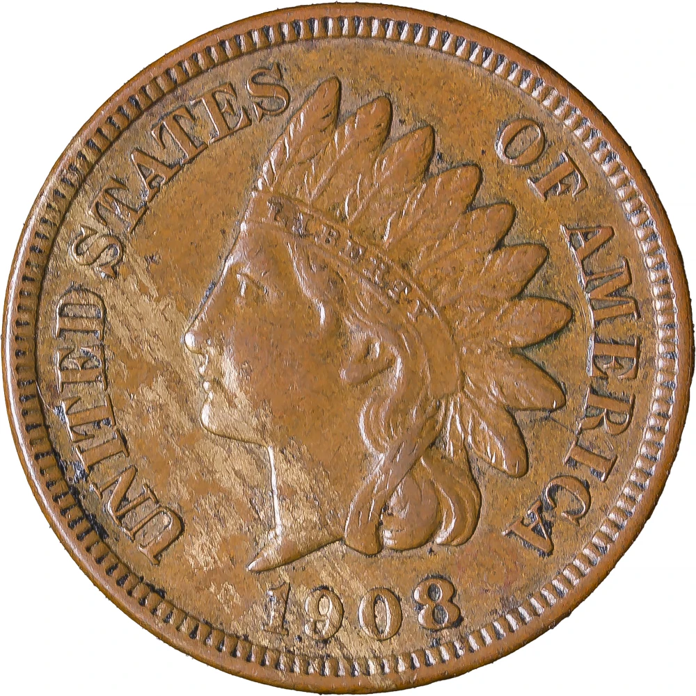 AU-50 1908-S Indian Cent