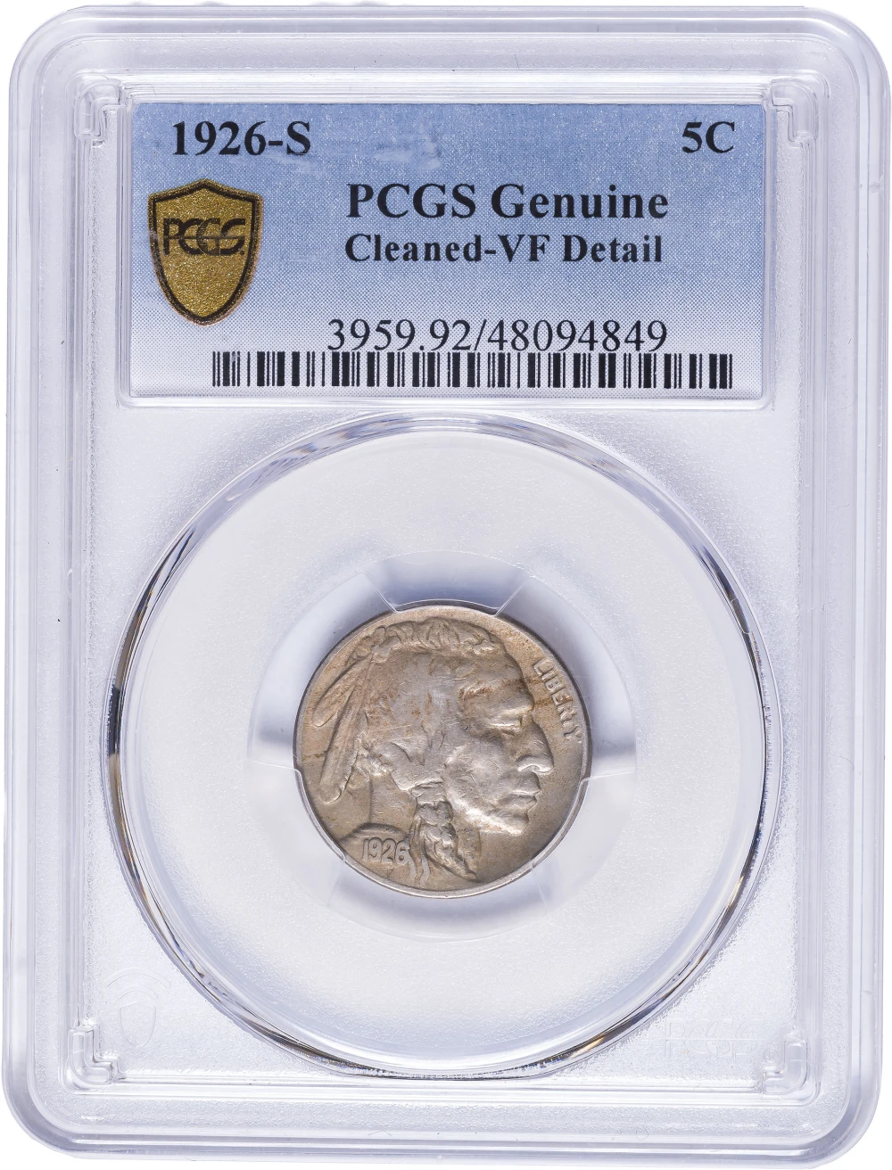 PCGS VF Details 1926-S Buffalo Nickel