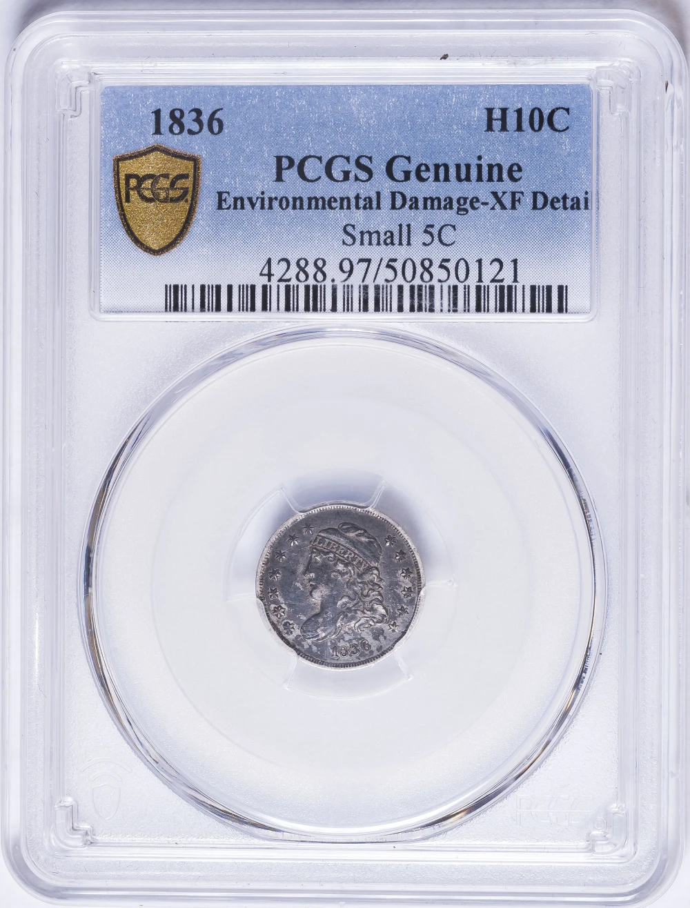 PCGS EF Details 1836 Bust Half Dime