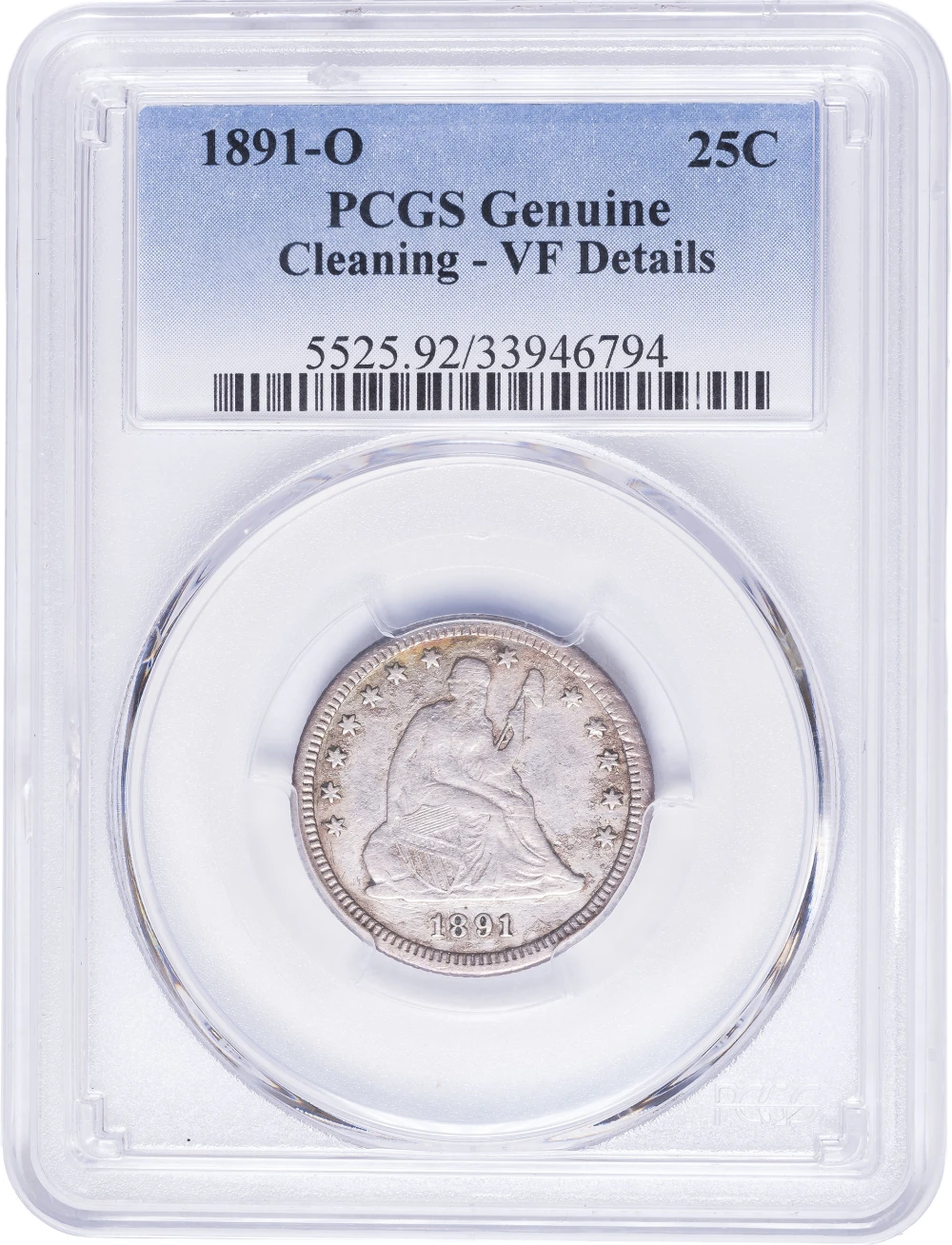 PCGS VF Details 1891-O Seated Quarter