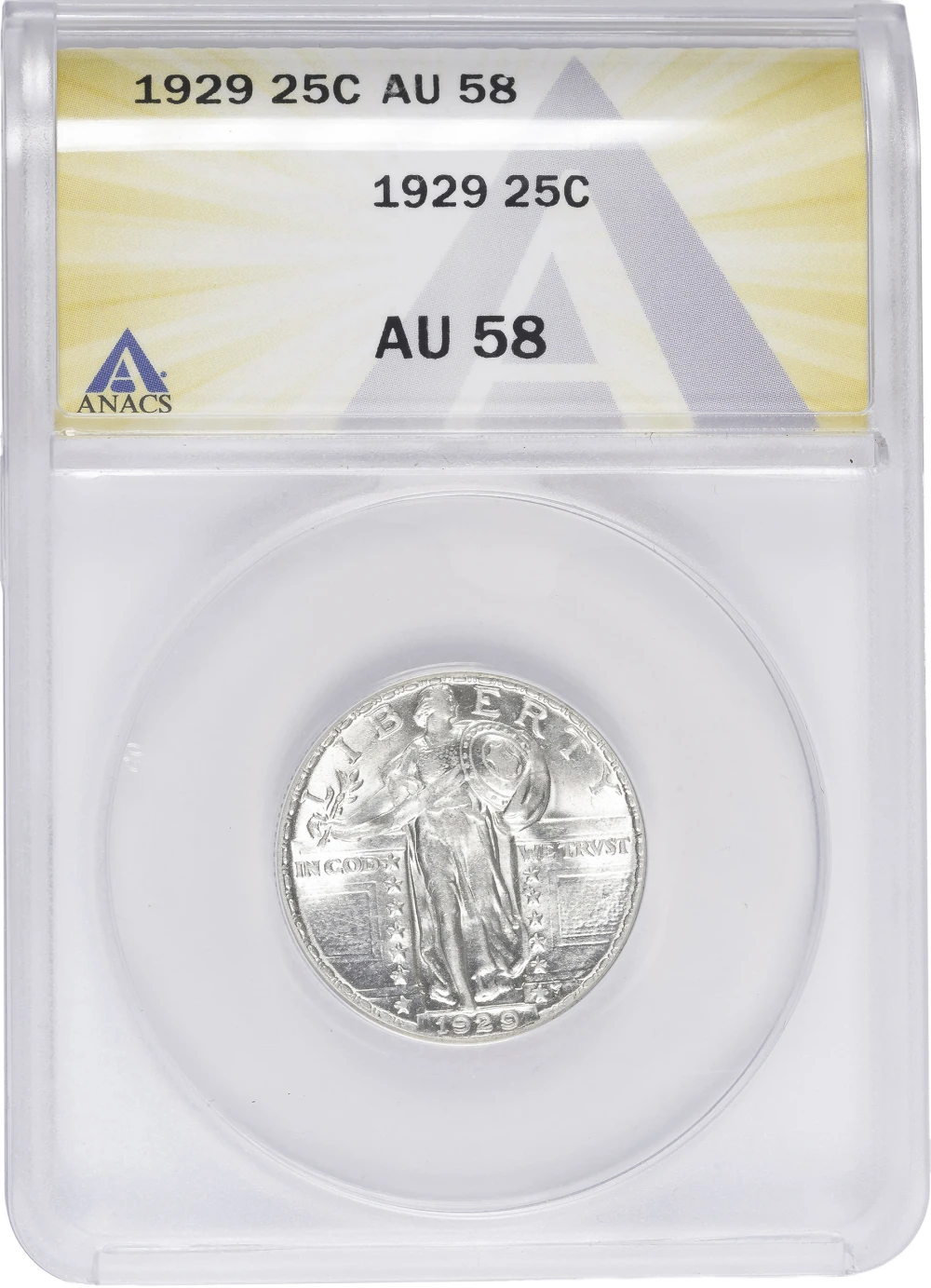 ANACS AU-58 1929 Standing Liberty Quarter