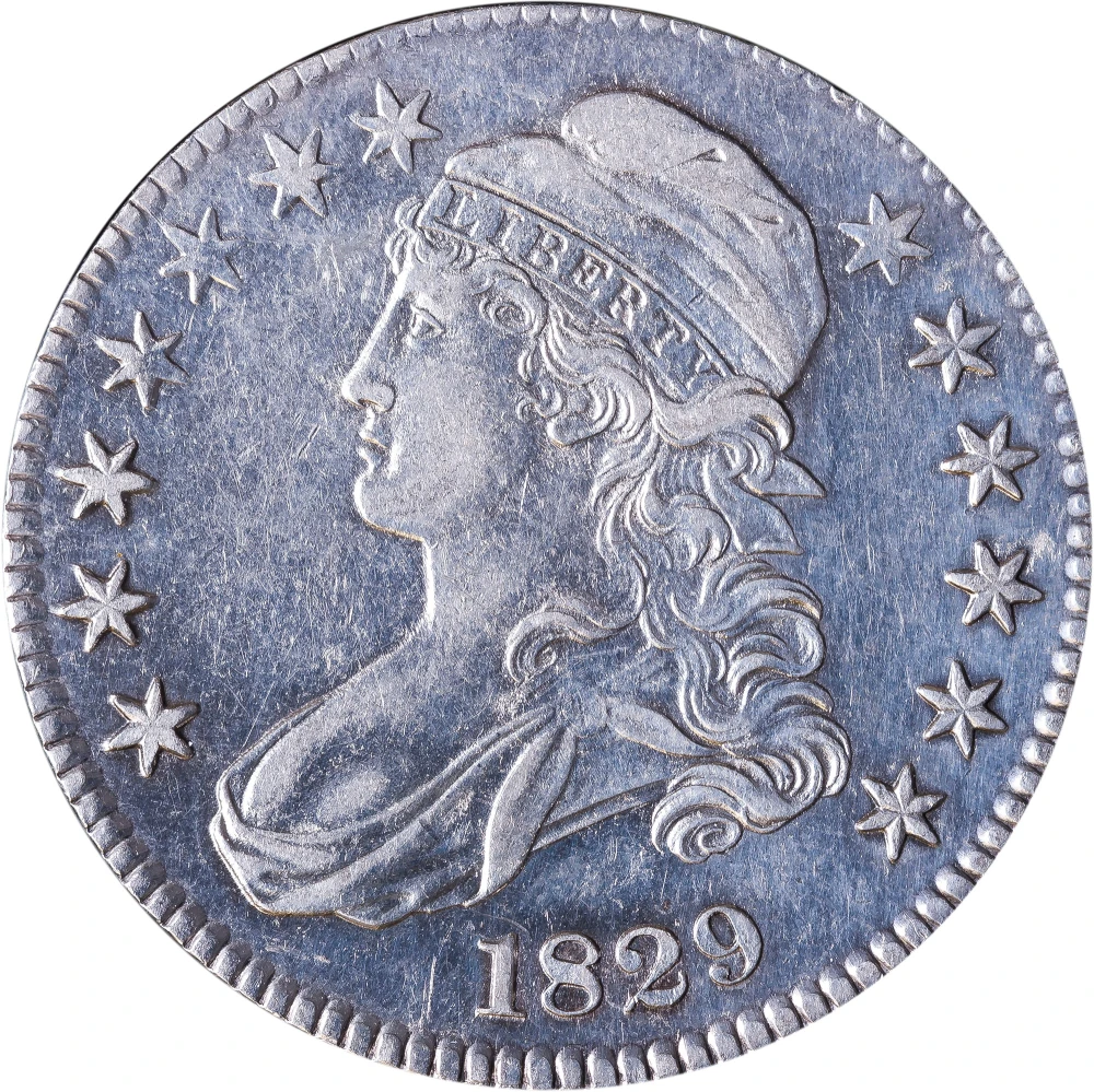 AU Details 1829 Bust Half Dollar