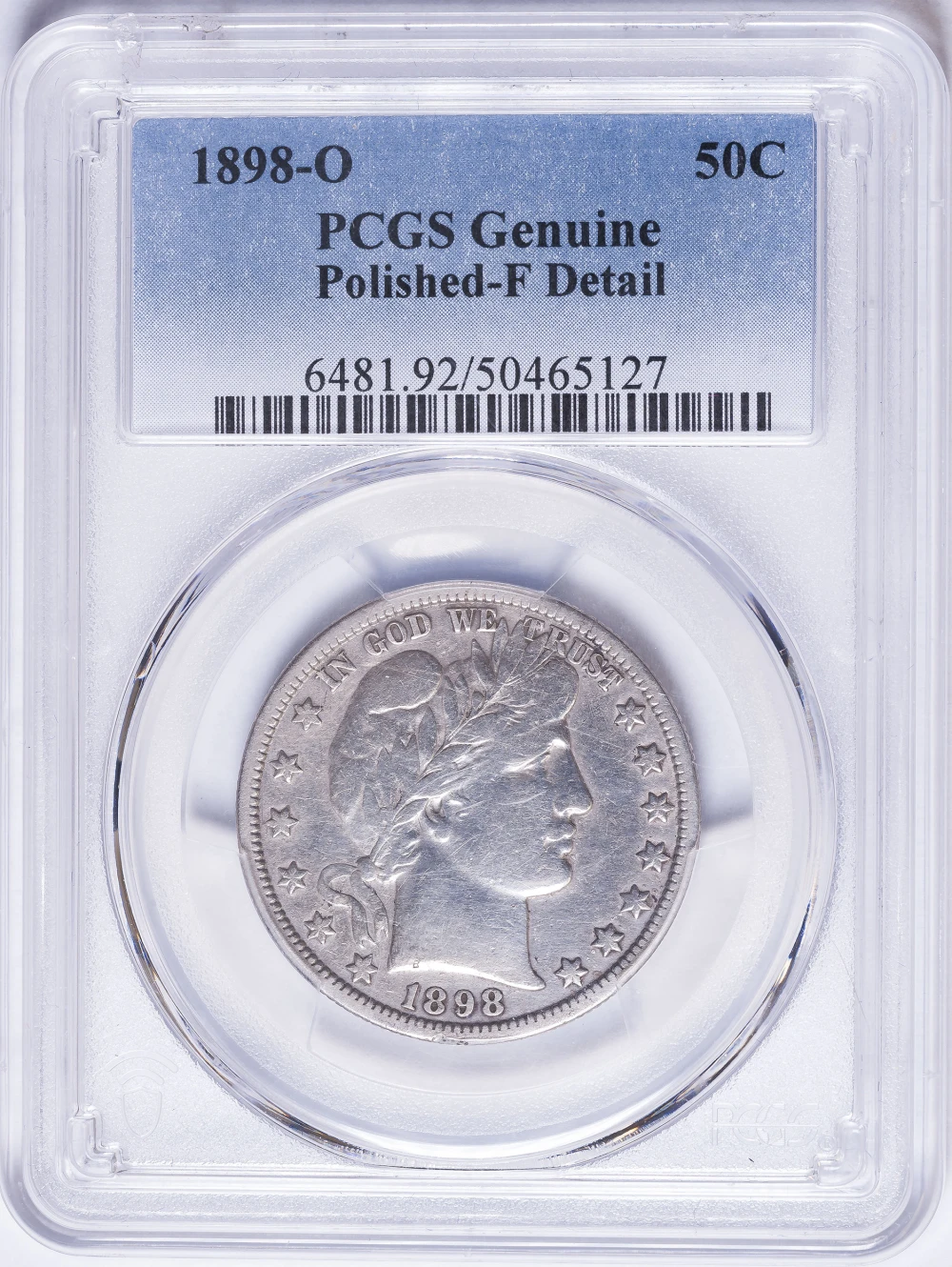 PCGS Fine Details 1898-O Barber Half