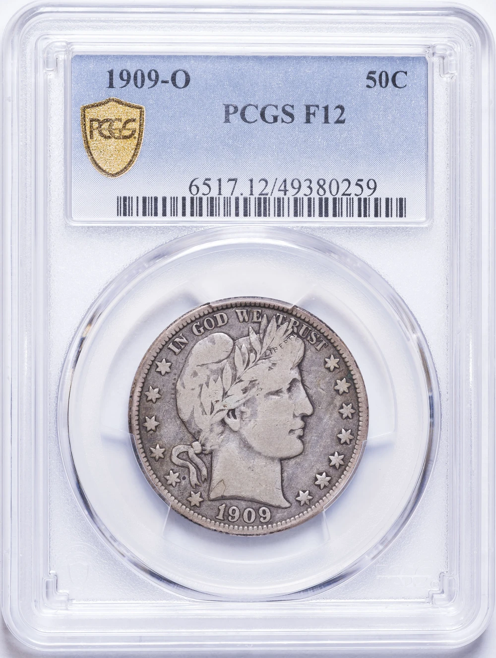 PCGS F-12 1909-O Barber Half