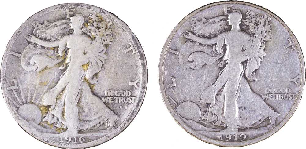 Better Walking Liberty Half Pair