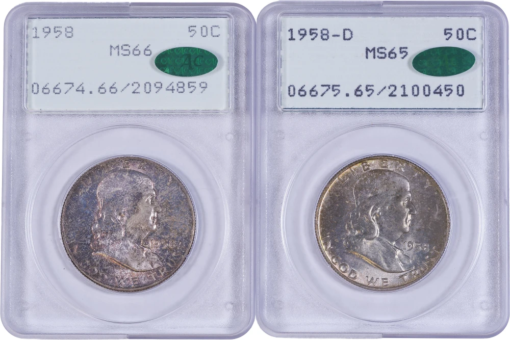 PCGS CAC "Rattler" Franklin Pair