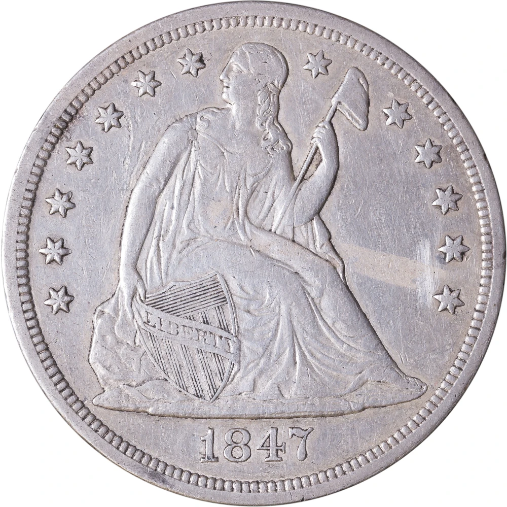 EF-40 1847 Seated Dollar