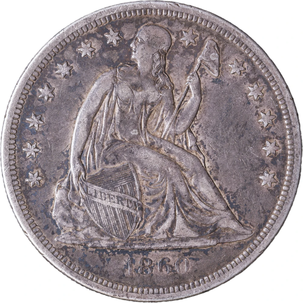 VF-30 1860-O Seated Dollar