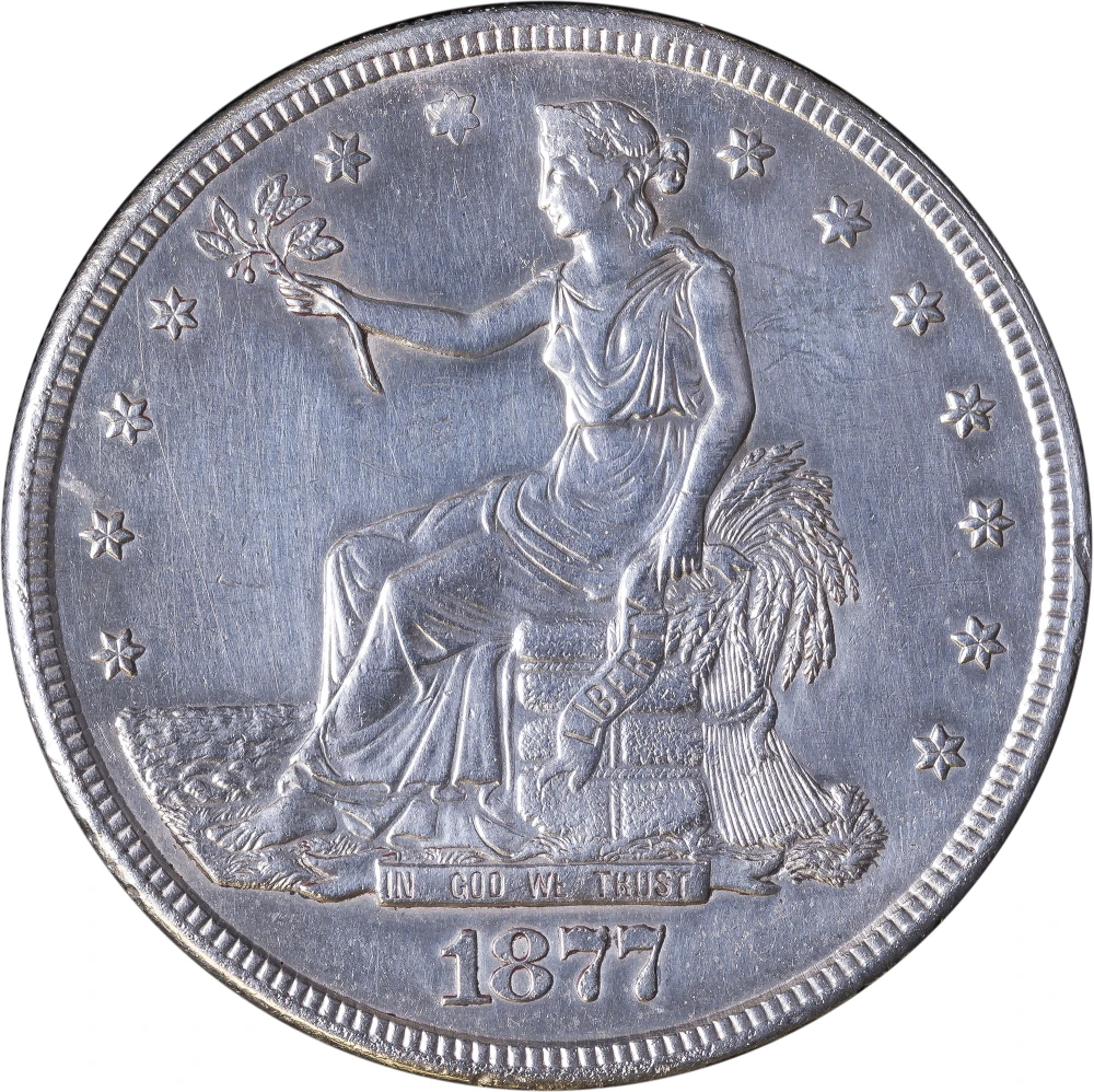 AU Details 1877-S Trade Dollar