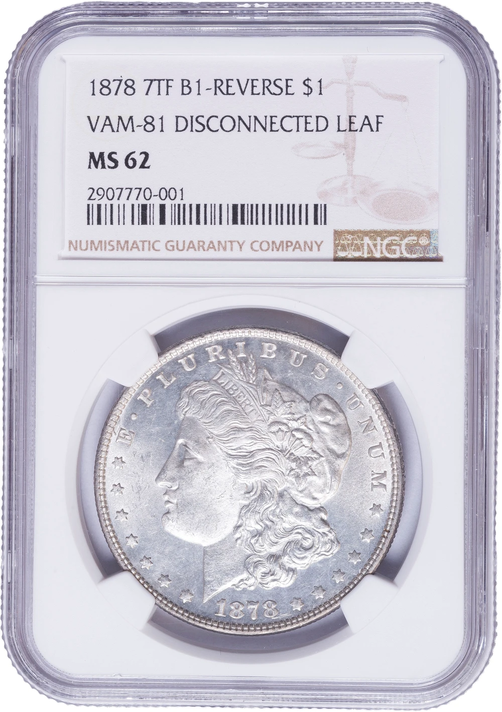 NGC MS-62 1878 7TF Vam-81 Morgan Dollar