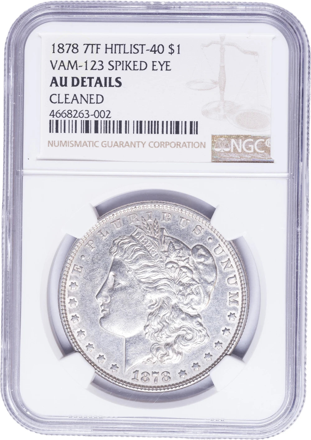 Rare NGC AU Details 1878 Spike Eye Morgan Dollar