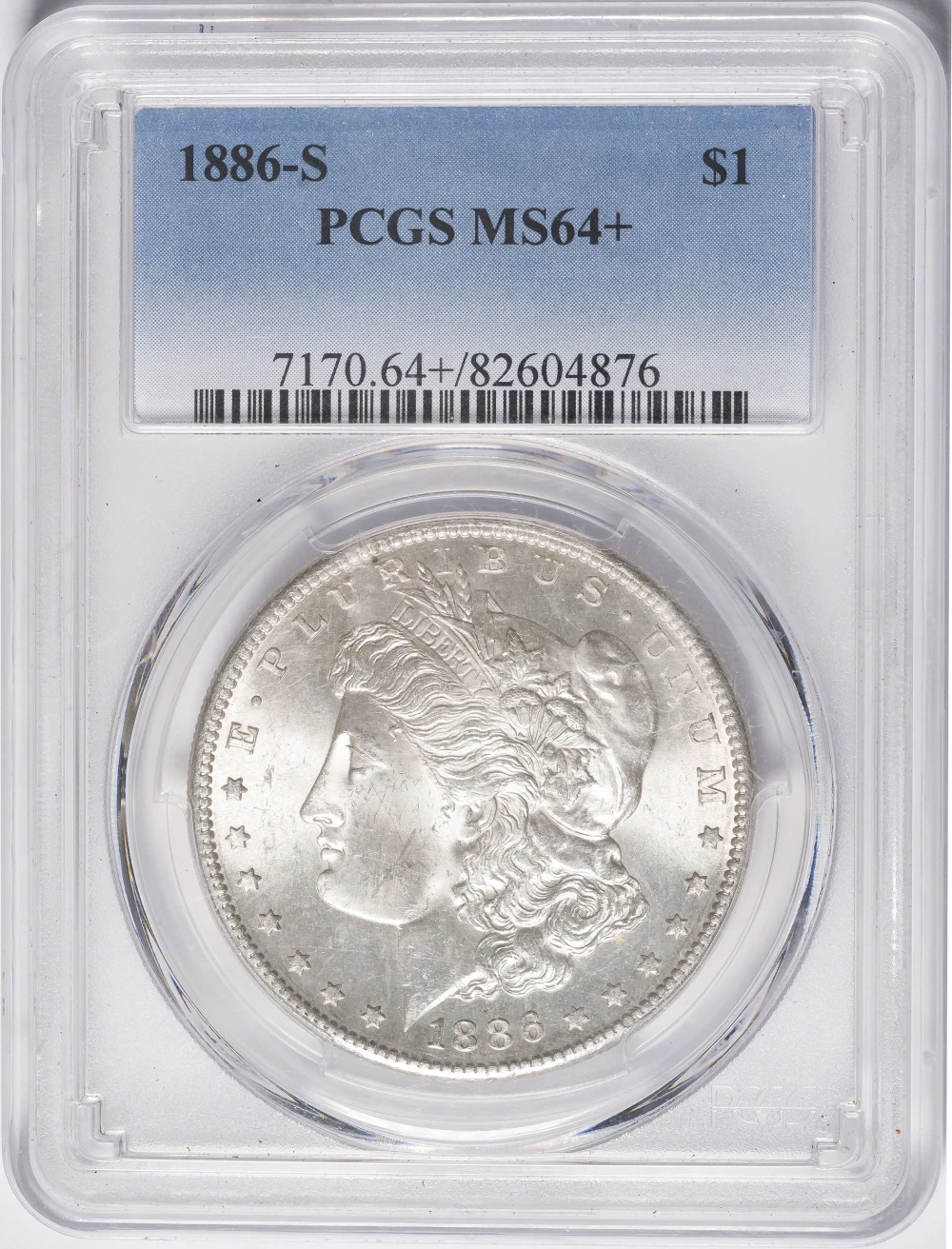 PCGS MS-64+ 1886-S Morgan Dollar