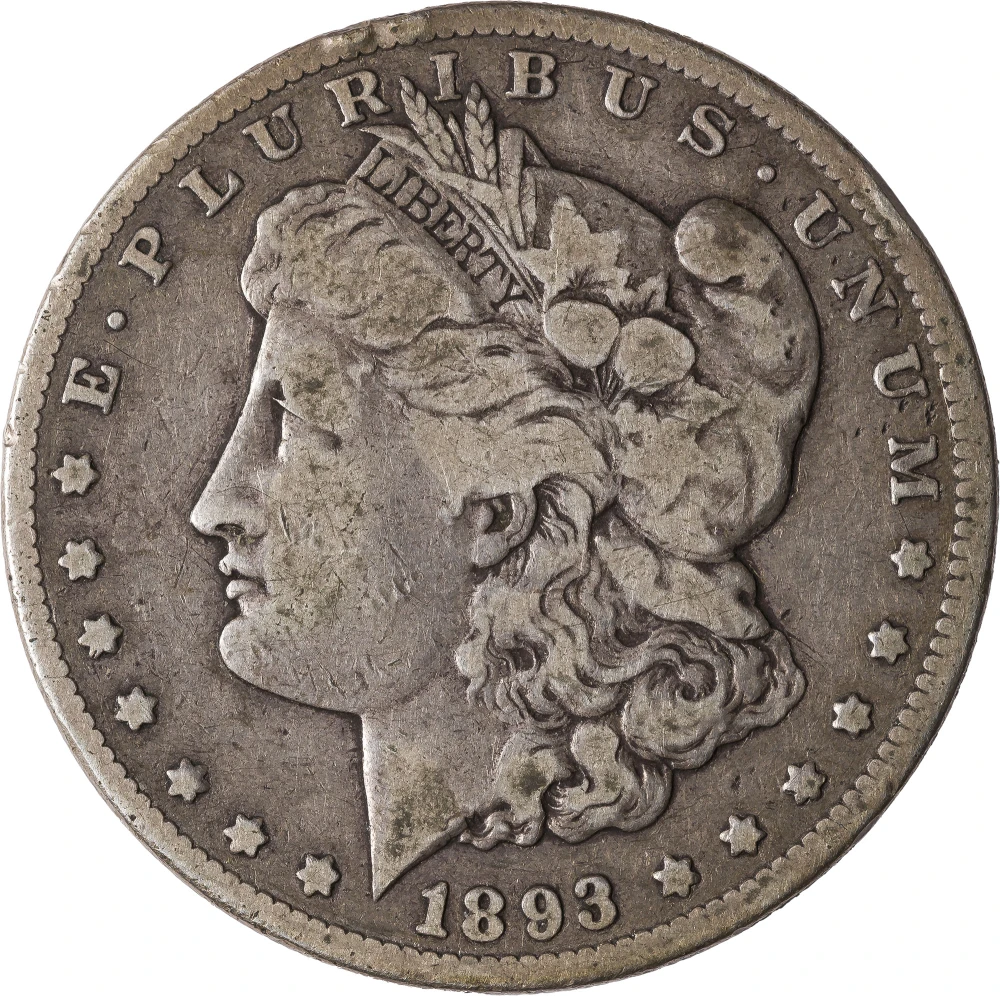 F-12 1893-CC Morgan Dollar