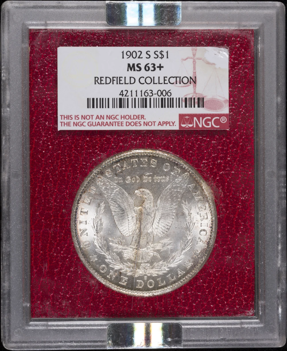 NGC MS-63+ 1902-S Redfield Morgan Dollar