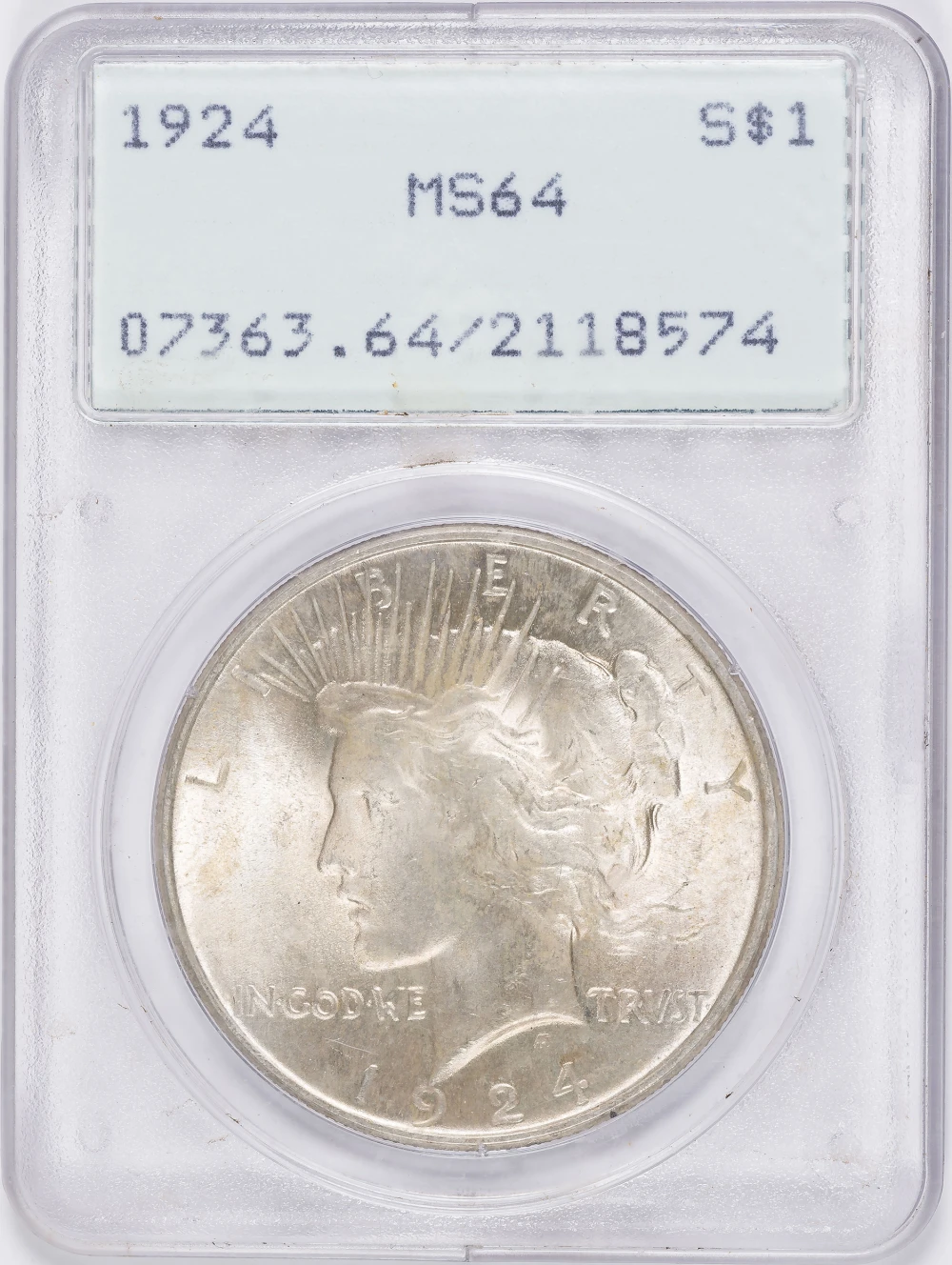 PCGS MS-64 1924 Peace Dollar