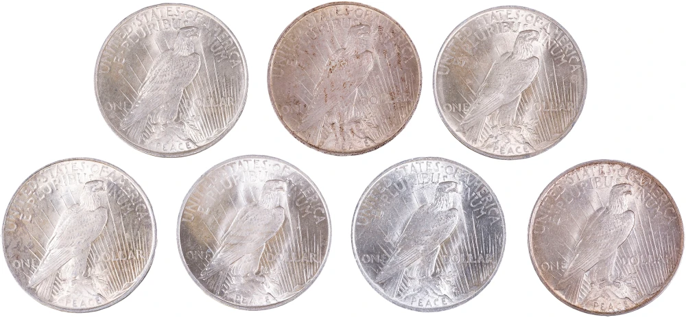 7 BU Peace Dollars