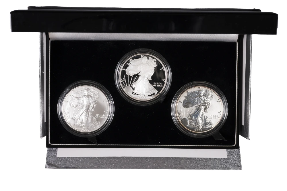 2006 3 Piece 20th Anniversary Silver Eagle Set