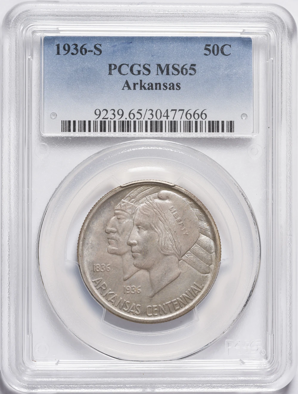 PCGS MS-65 1936-S Arkansas Commemorative