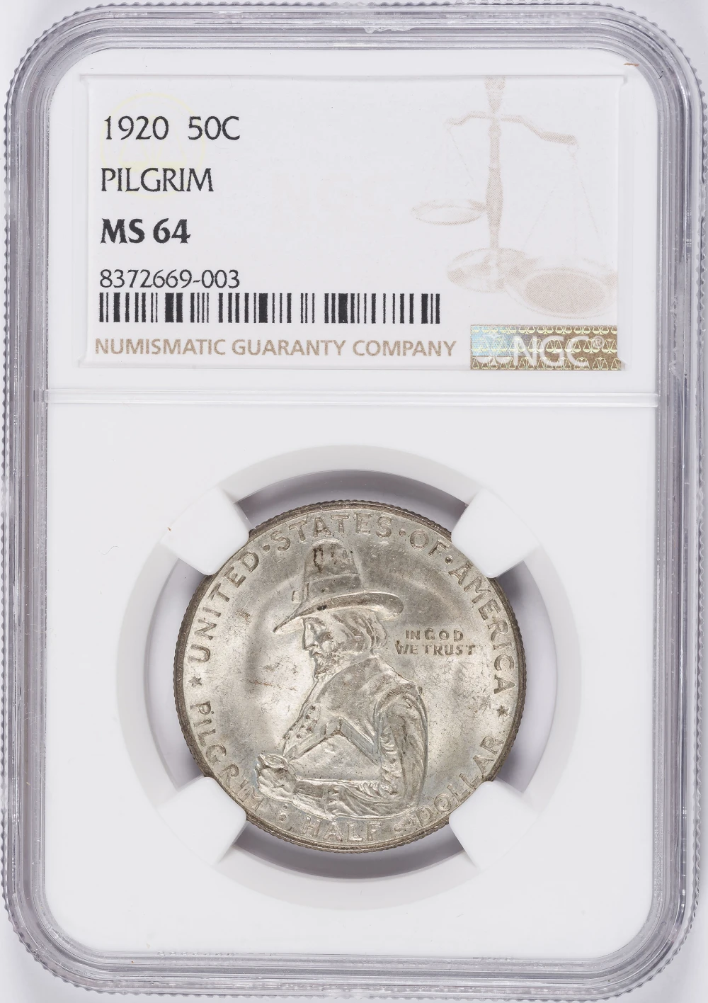 NGC MS-64 1920 Pilgrim Half Dollar
