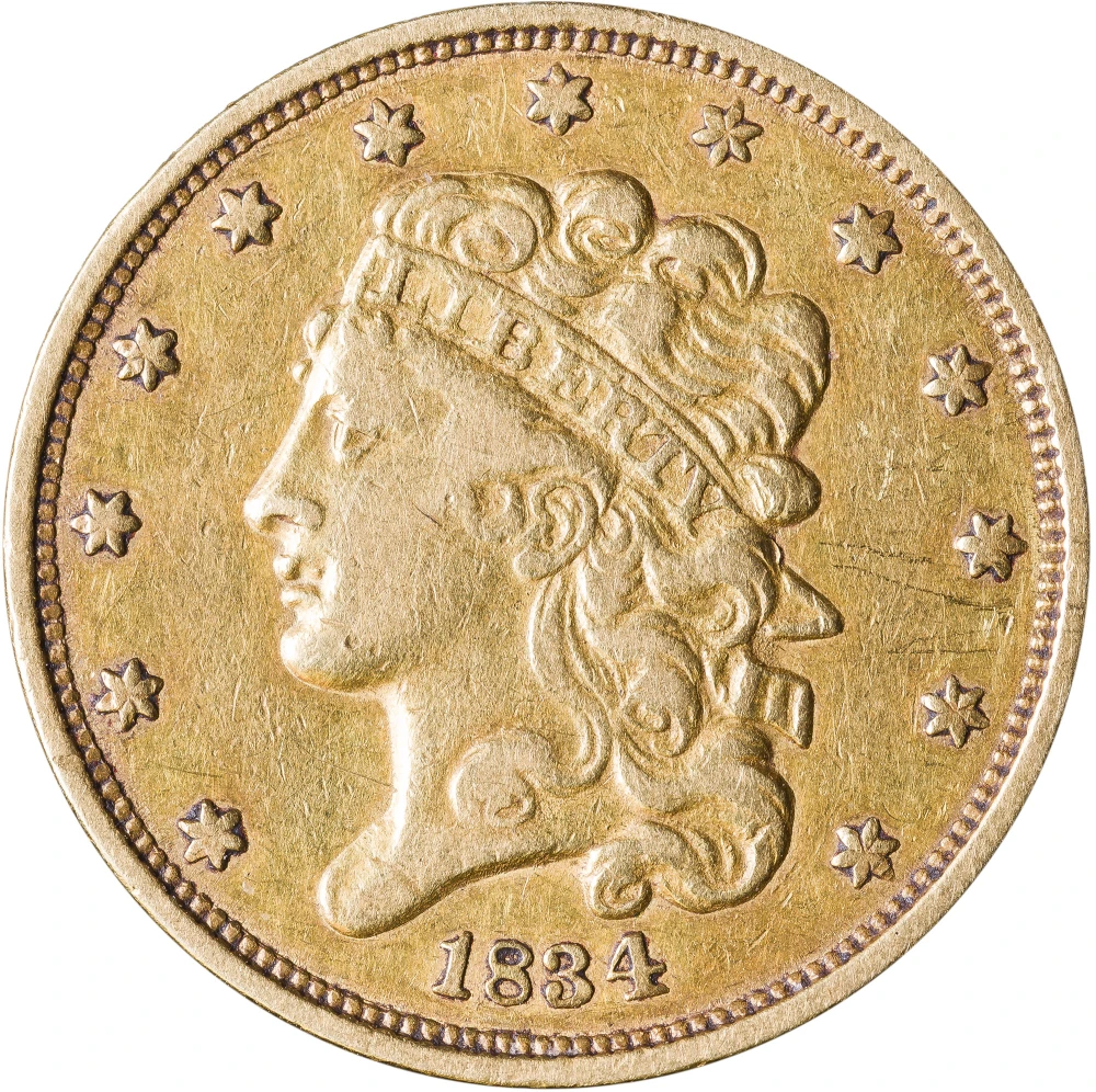 EF-40 1834 $5 Classic Gold