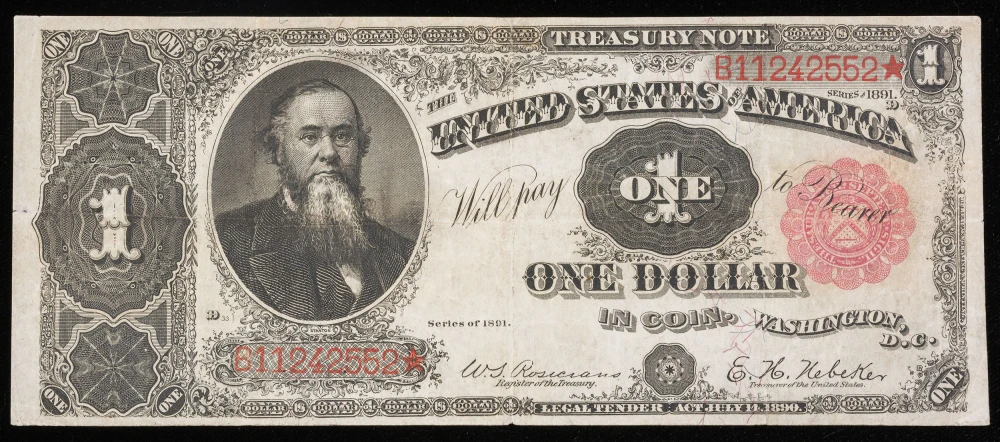 VF+ 1891 Treasury Note $1