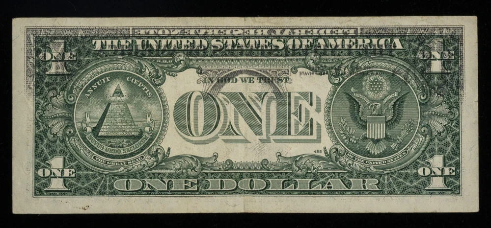 1995 $1 FRN Front To Back Ink Transfer Error.