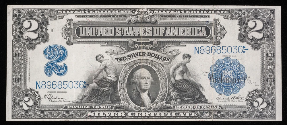EF-40+ 1899 $2 Silver Certificate