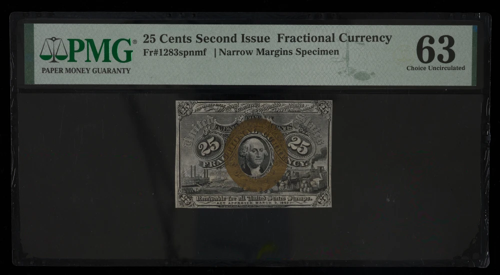 PMG Front Specimen 63 25 Cent Fractional