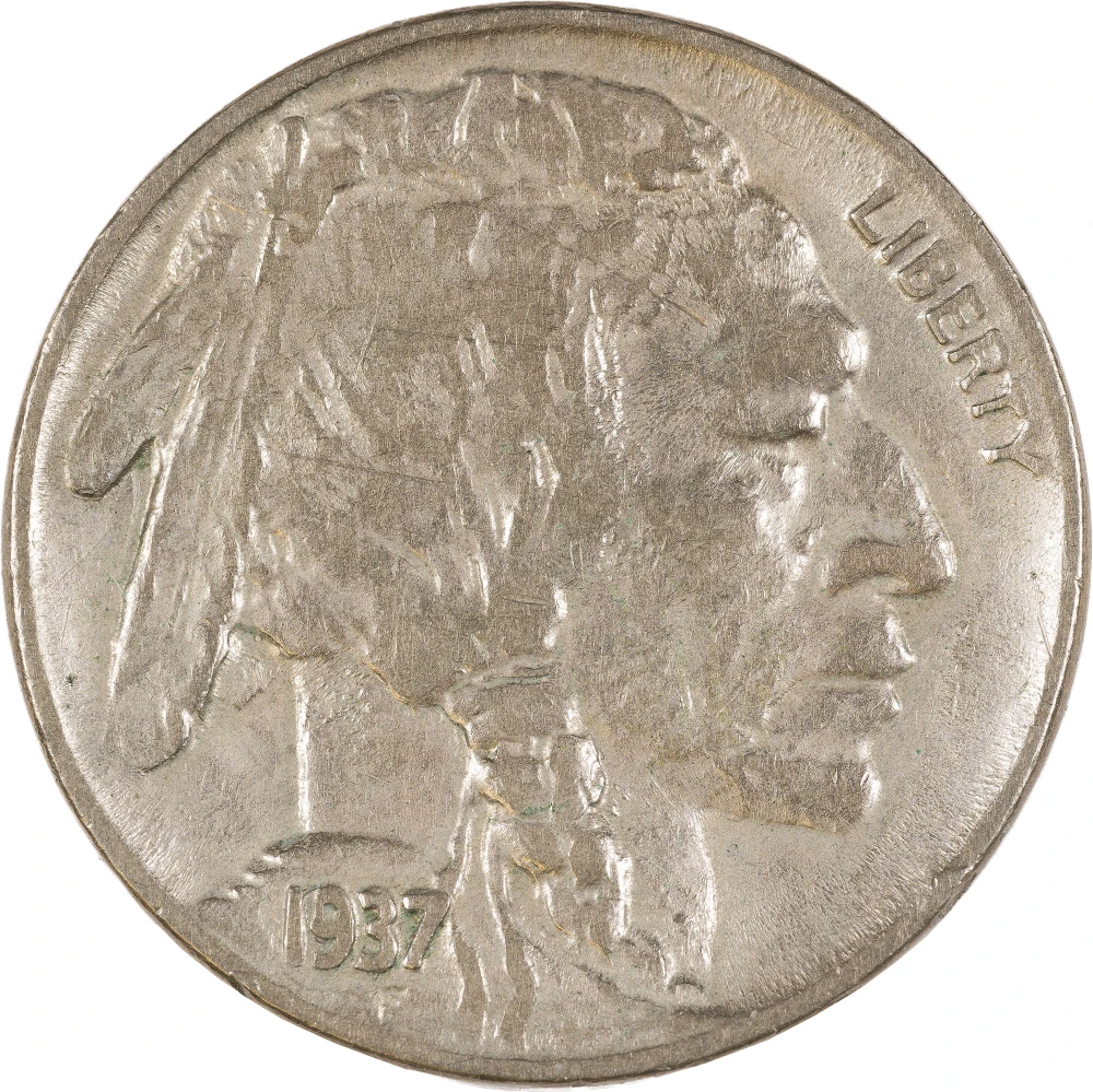 AU-50 Details 1937-D 3 Leg Buffalo Nickel