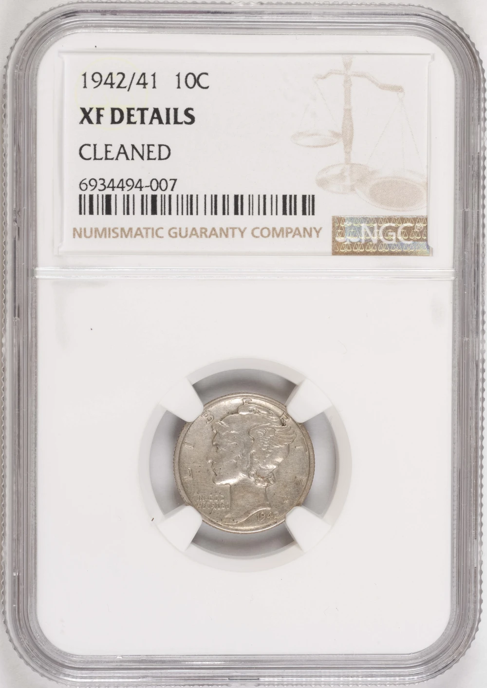NGC Details 1942/41 Mercury Dime