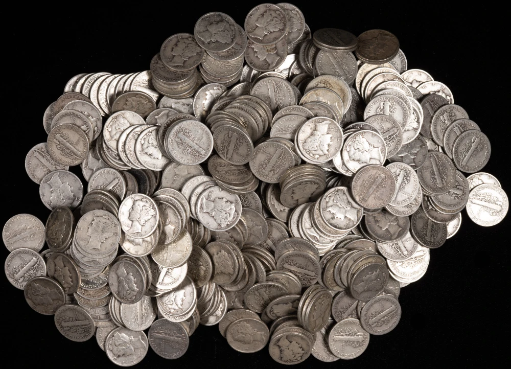 500 Pieces Circulated Mercury Dimes