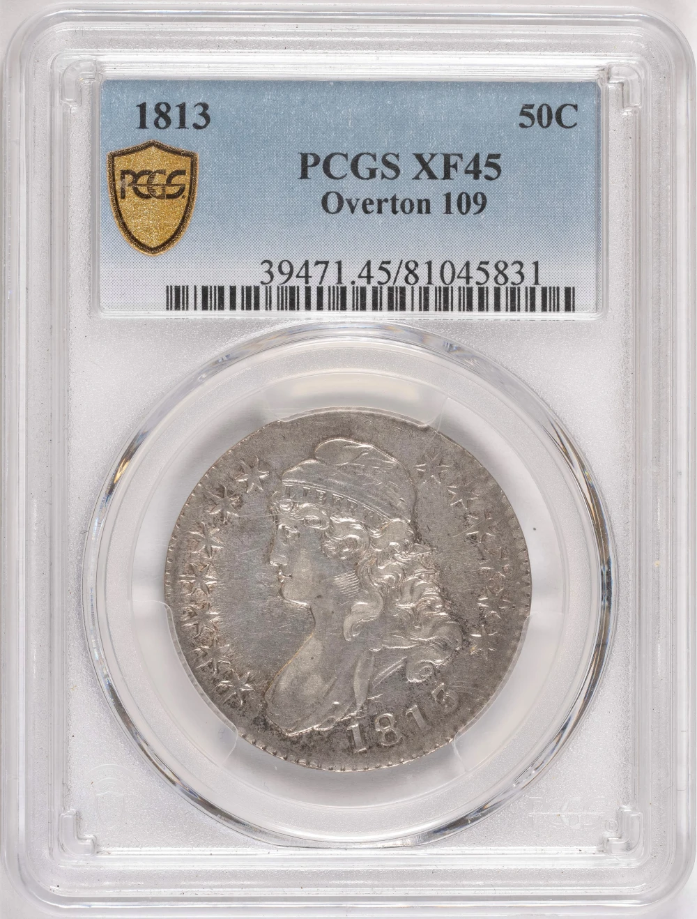 PCGS EF-45 1813 Bust Half Dollar