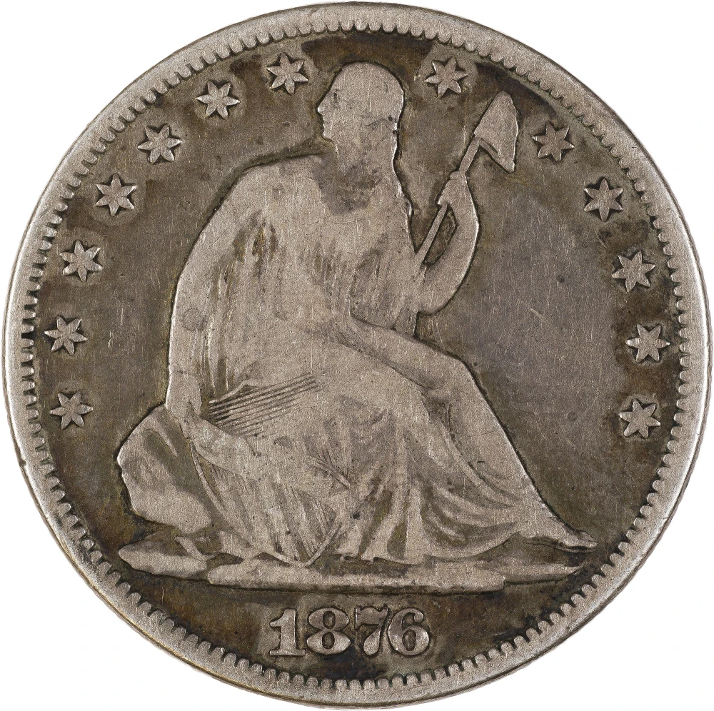VG-F-10 1876-CC Seated Half Dollar