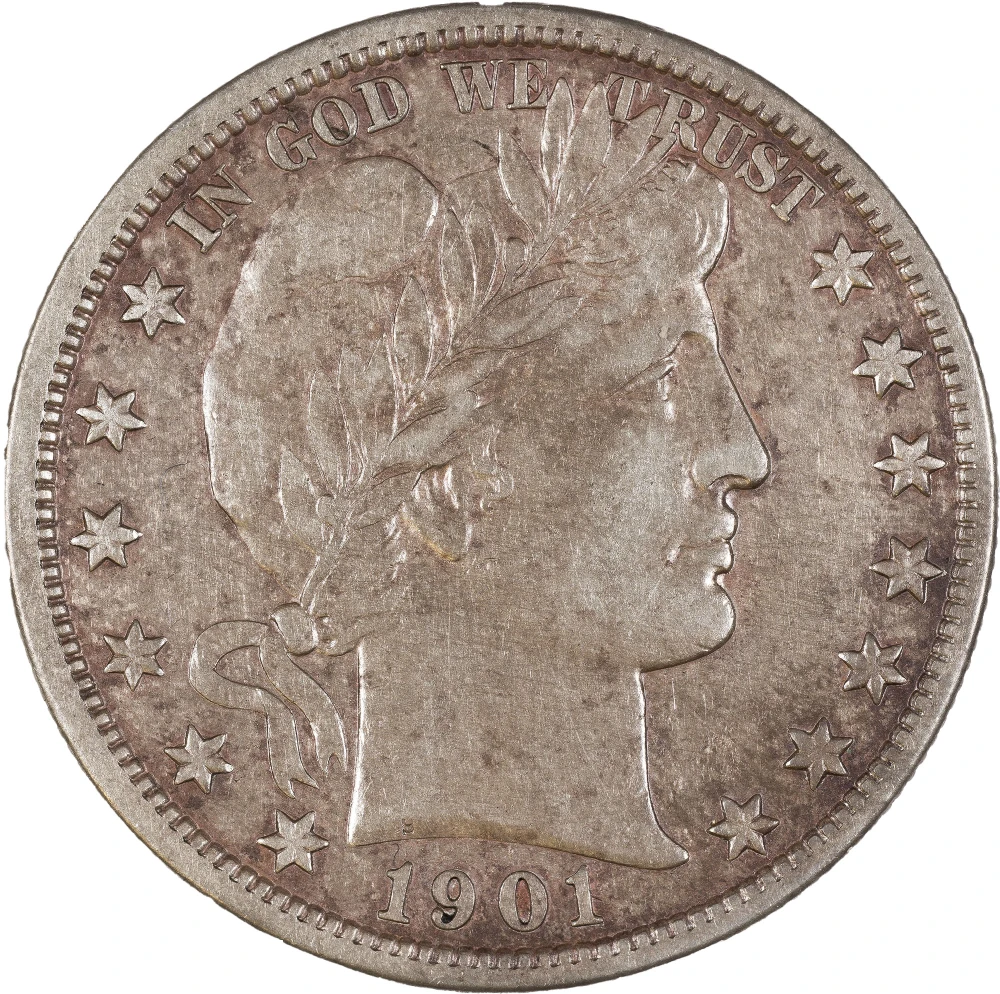 AU-50 Details 1901-S Barber Half Dollar