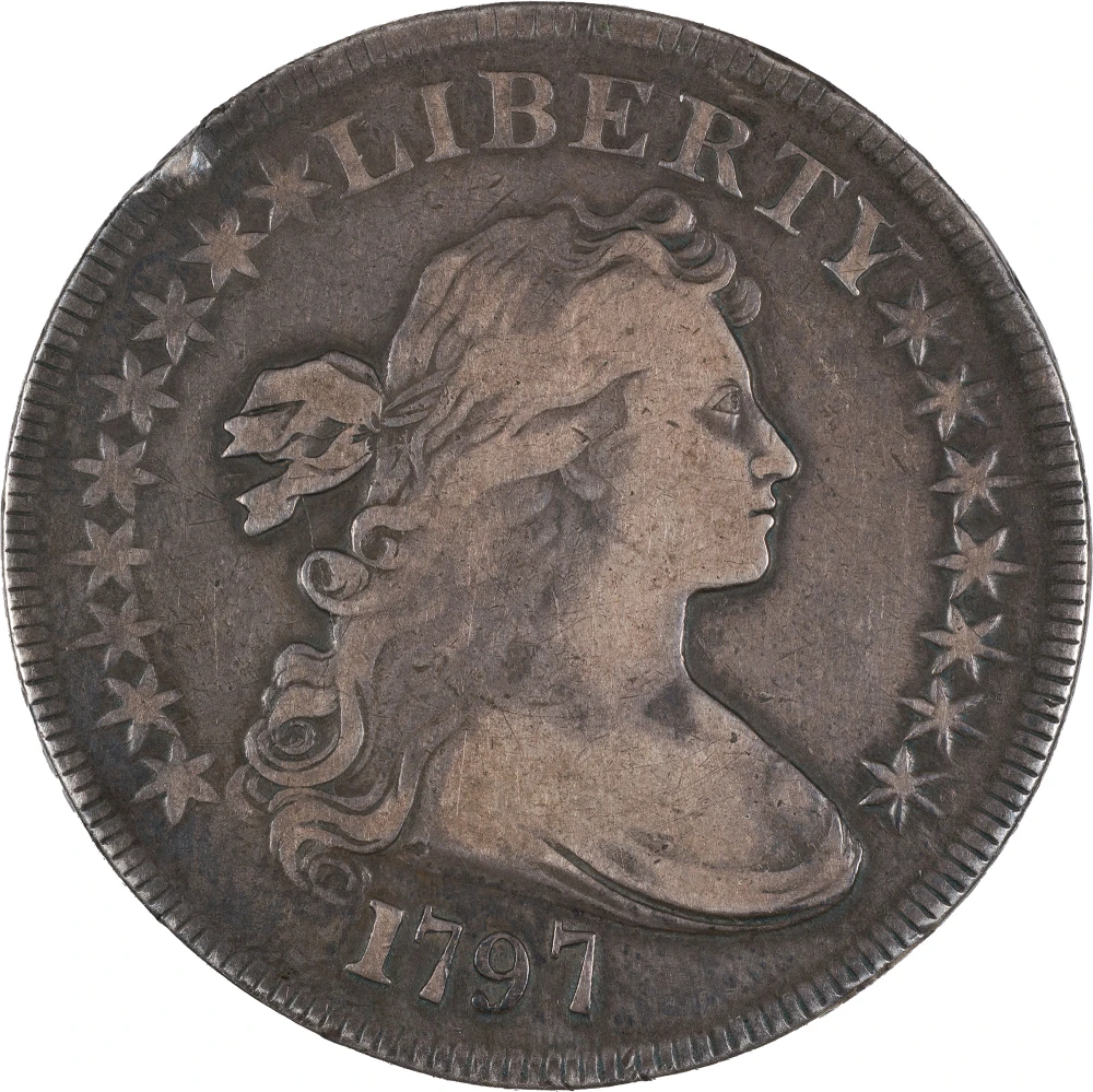 F-VF Details 1797 Small Eagle Bust Dollar