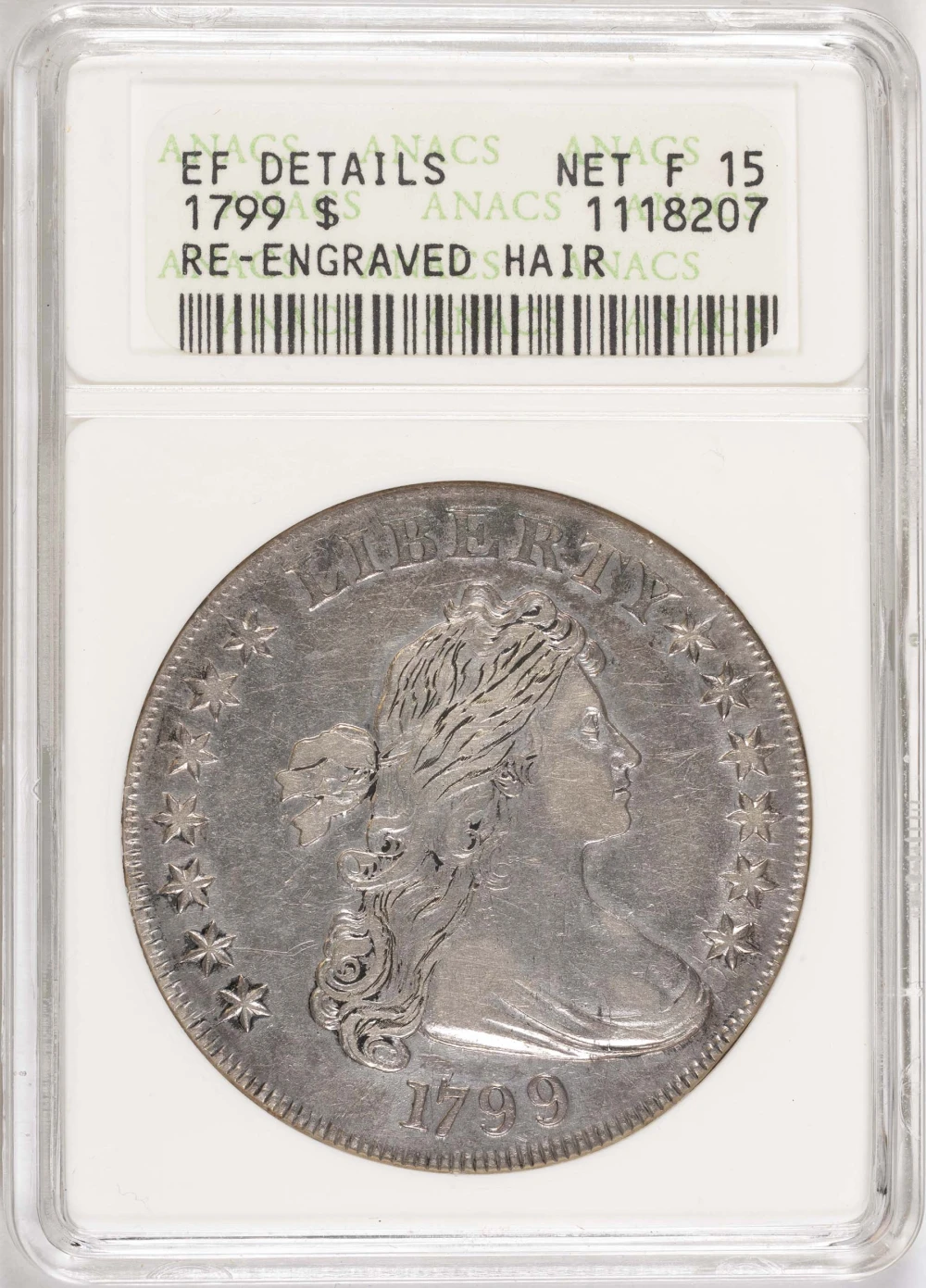 ANACS EF Details 1799 Bust Dollar