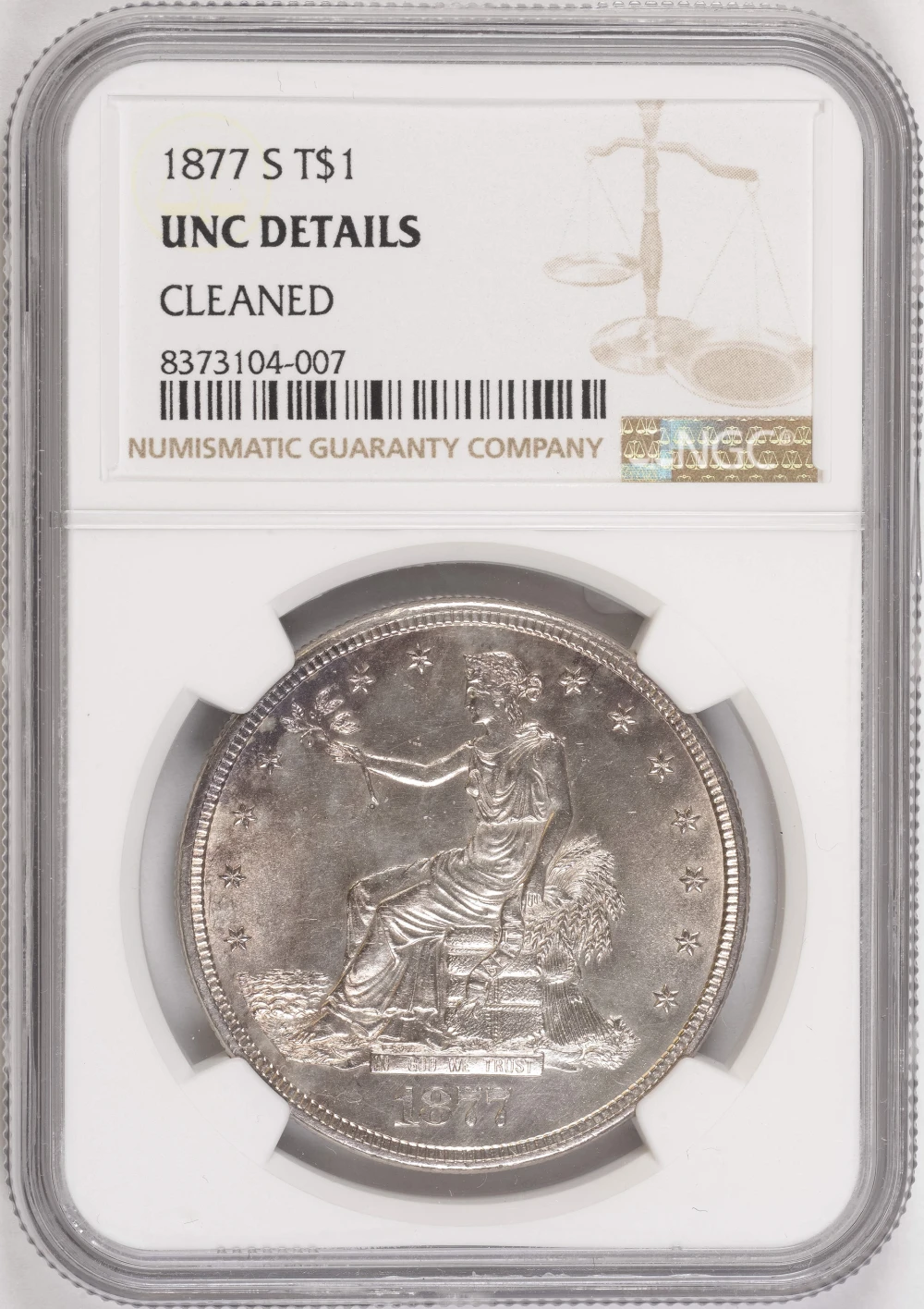 NGC UNC Details 1877-S Trade Dollar