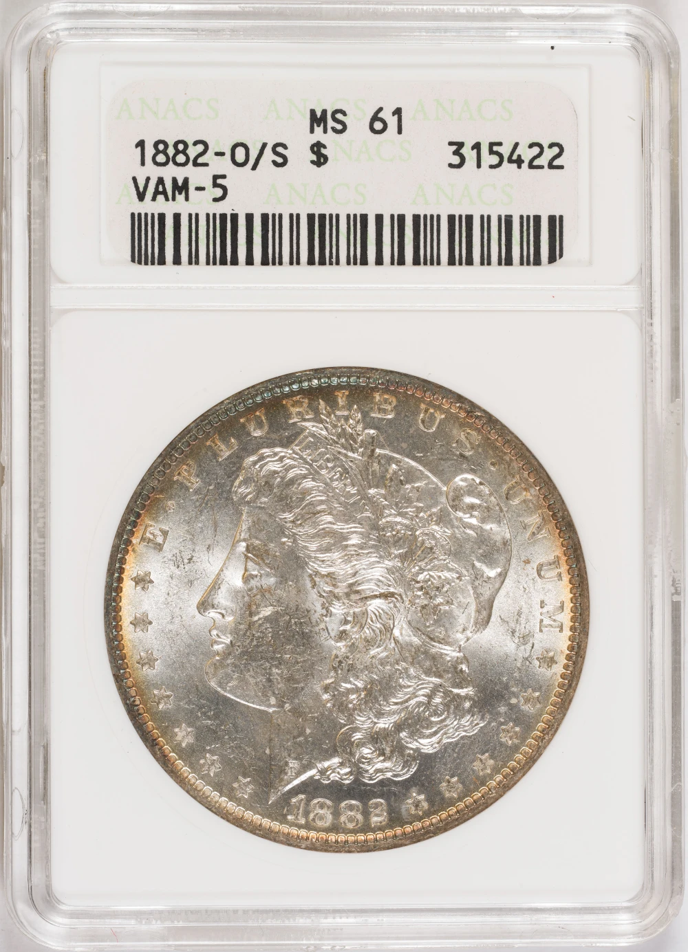 ANACS MS-61 1882-O/S Morgan Dollar